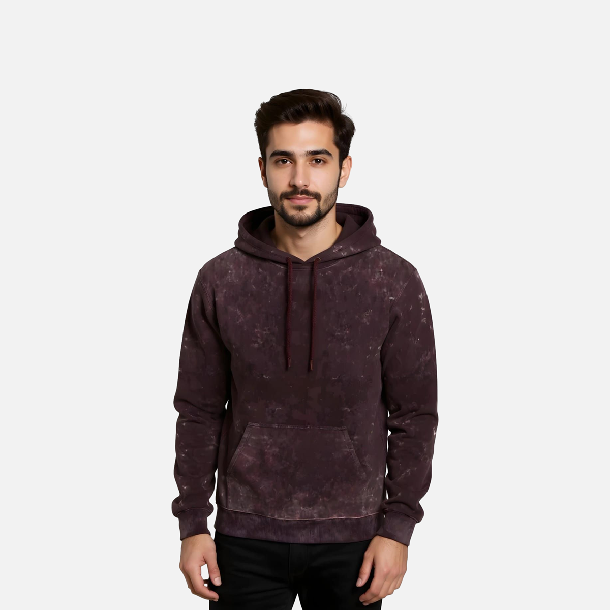 Maroon Acid Washed Hoodie