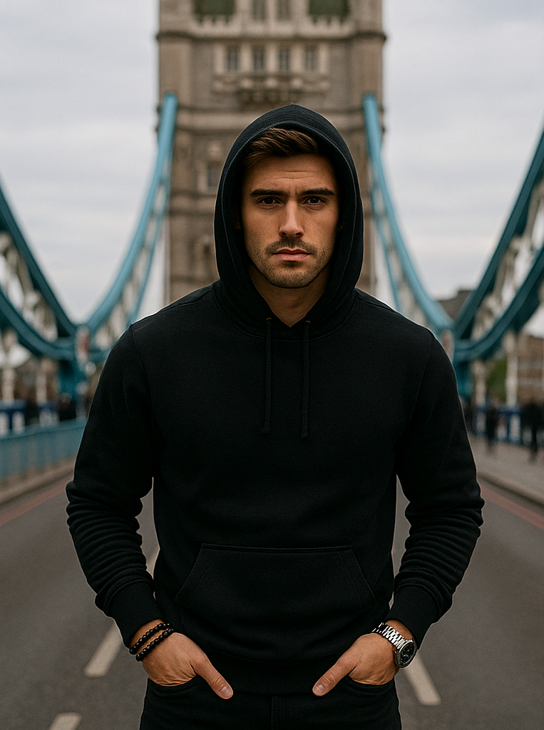 Men's Essential Black Hoodie
