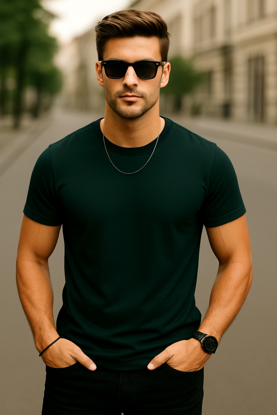 Bottle Green Men's Classic Crew T-Shirt