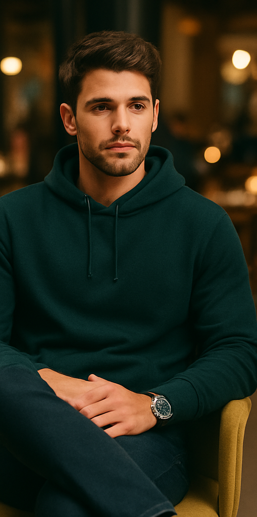 Men's Essential Bottle Green Hoodie