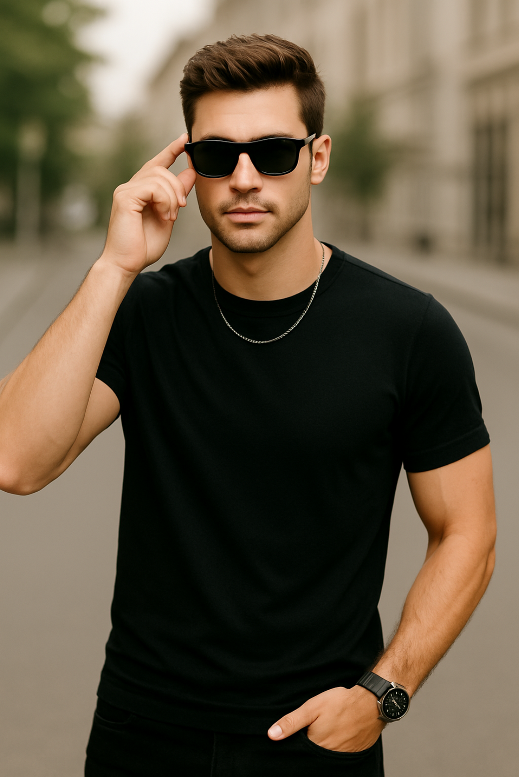 Mens Streetwear - Coffee Brown Classic Crew T-Shirt