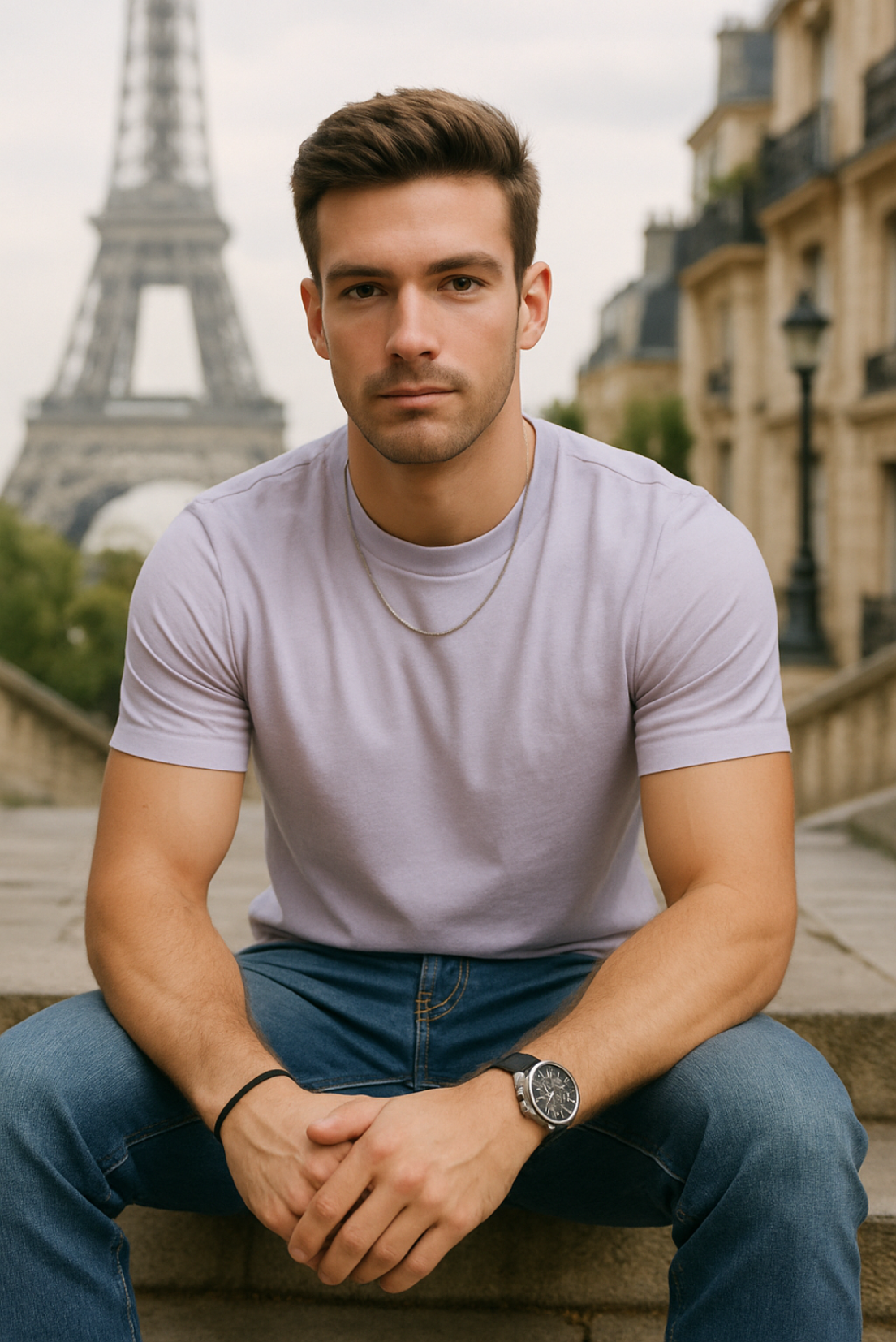 Men's Essential - Lavender Classic Crew T-Shirt