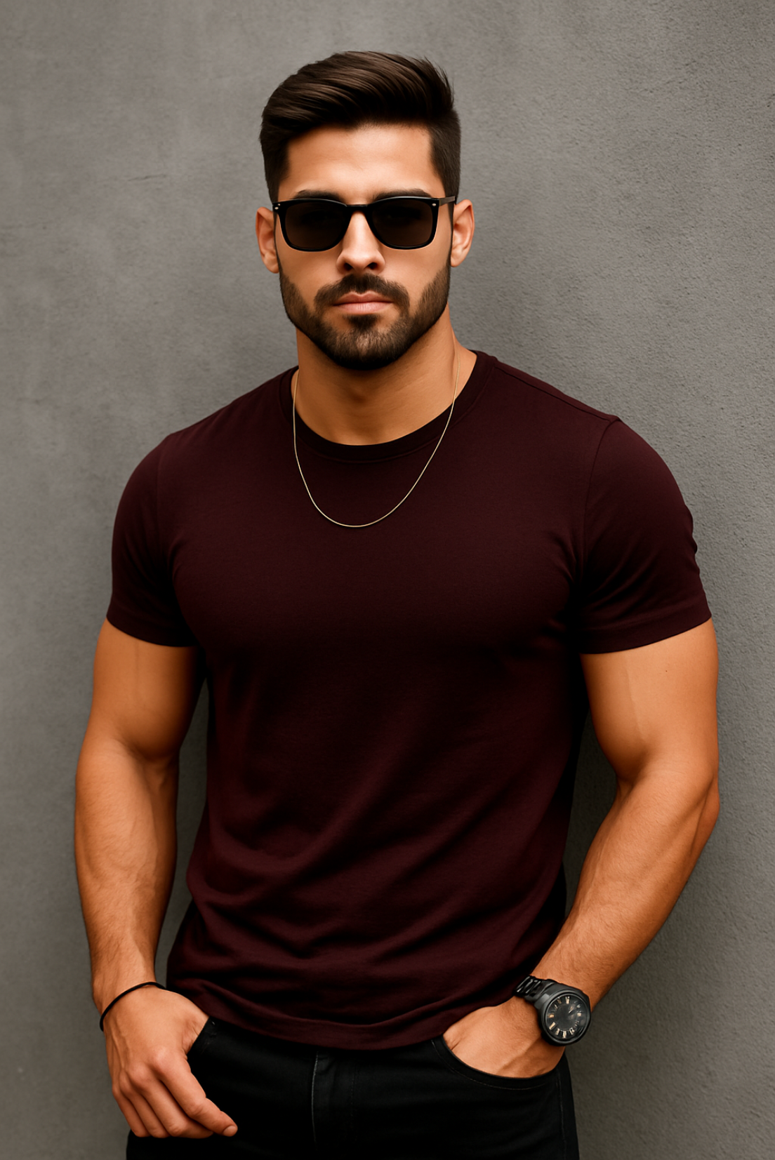 Maroon Men's Classic Crew T-Shirt