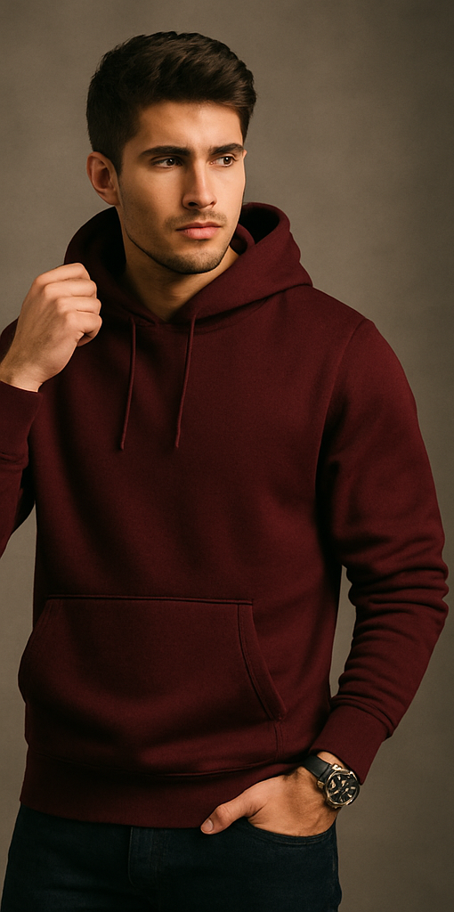Men's Essential Maroon Hoodie