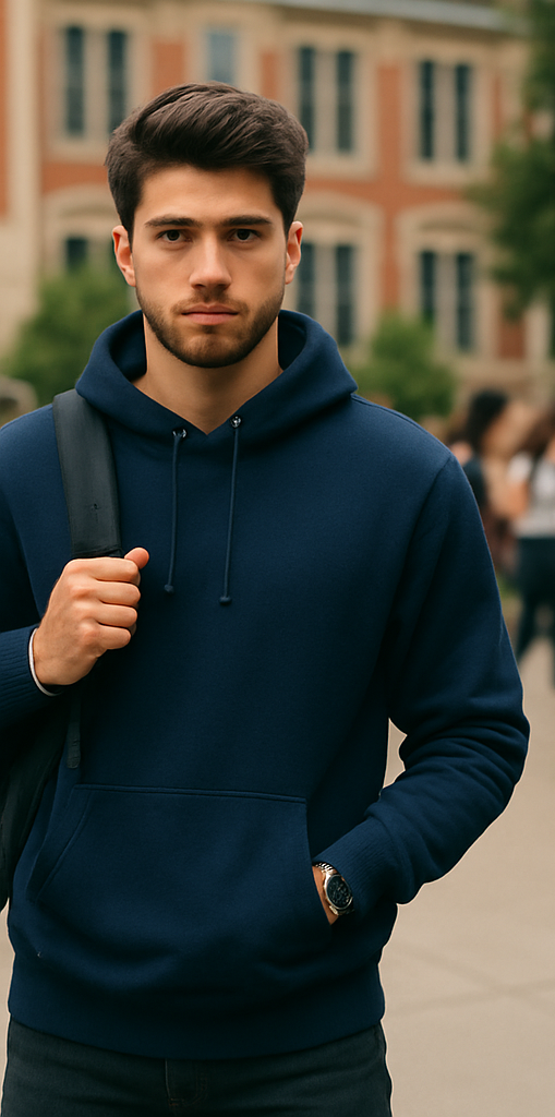 Men's Essential Navy Blue Hoodie