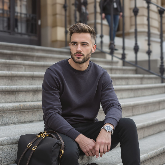 Men's Essential Navy Blue Sweatshirt