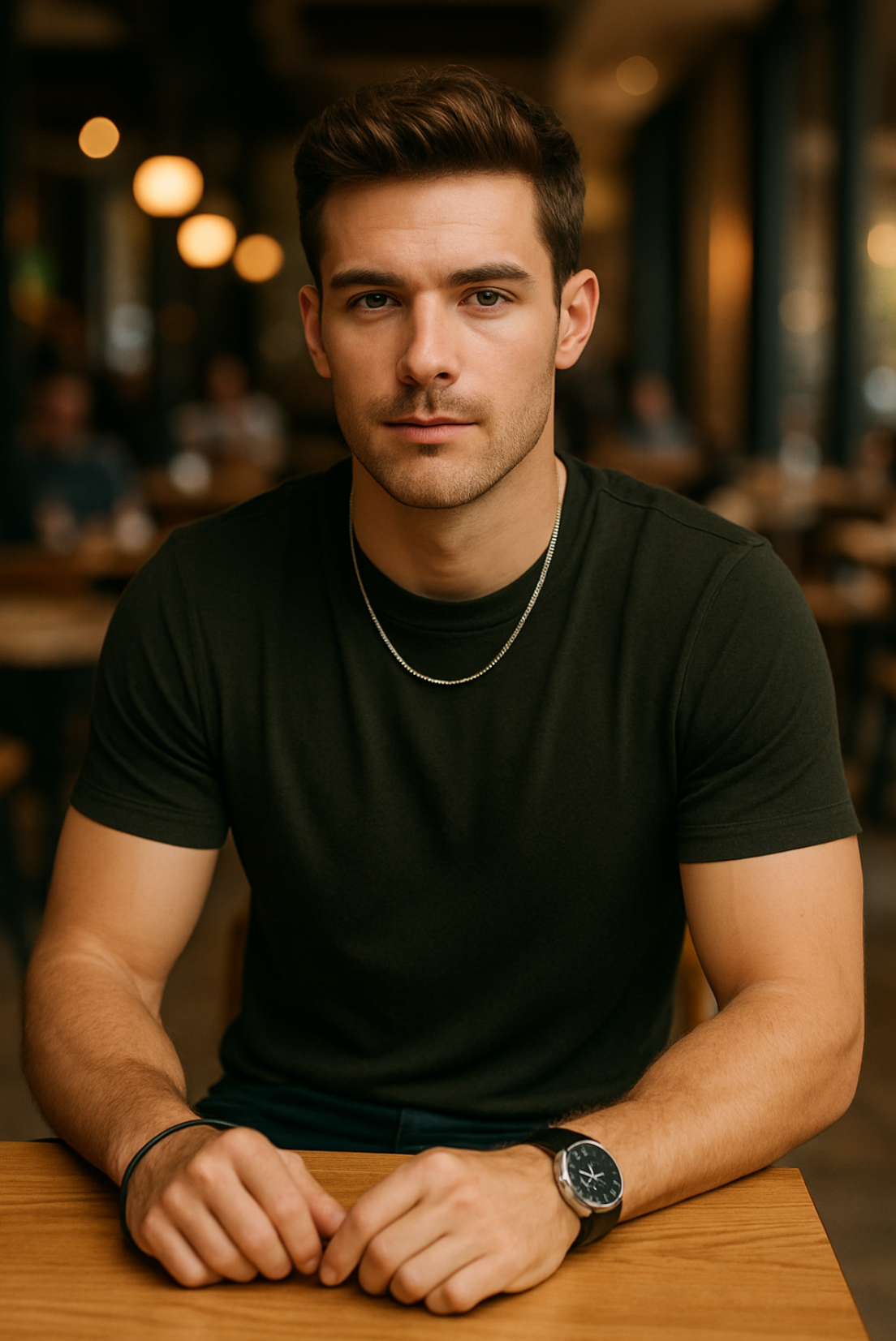 Men's Essential - Olive Green Classic Crew T-Shirt