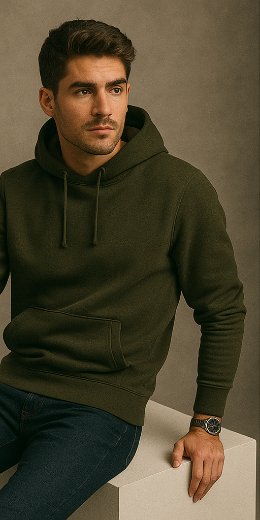Men's Essential Olive Green Hoodie