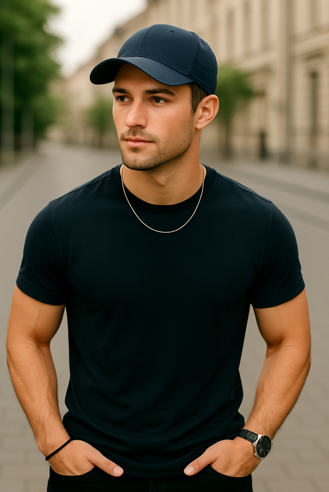 Men's Essential - Petrol Blue Classic Crew T-Shirt