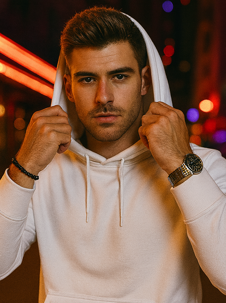 Men's Essential White Hoodie