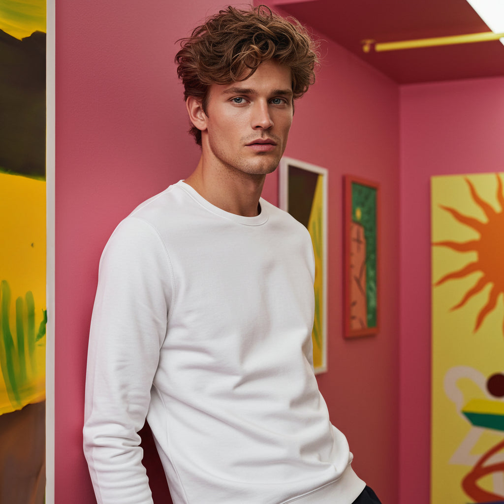 Men's Essential White Sweatshirt